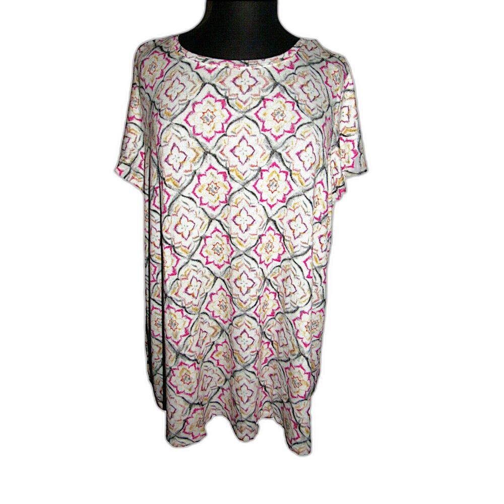 Lane Bryant Stretchy Medallion Print Swing Tunic Top Plus Size 26-28